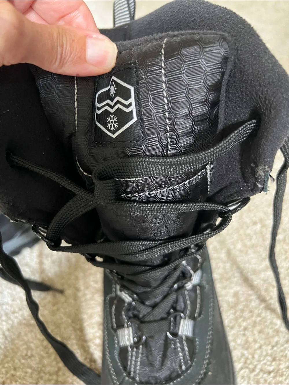 Khombu Black Insulated Lace-Up Winter Boots
